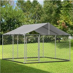 New in box XLarge Dog kennel,  All Weather Oxford cloth UV water resistant Roof Cover Galvanized XLarge Steel dog Cage Pet Yard 10'x10'x7.5' Fence 