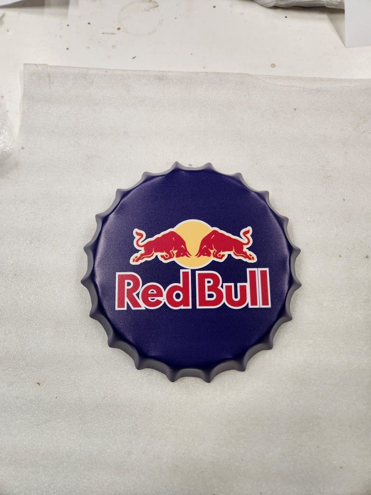 Redbull Energy Drink Bottle Cap Metal Sign