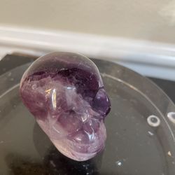 Amethyst Crystal Skull Head Statue 1-2”