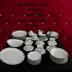 52 Pcs Noritake China 8 Place Settings Greenbrier 4101 Open To Reasonable Offers