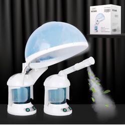 Portable 2 In 1 Hair and Facial Steamer with Bonnet Hood for Personal Home Use