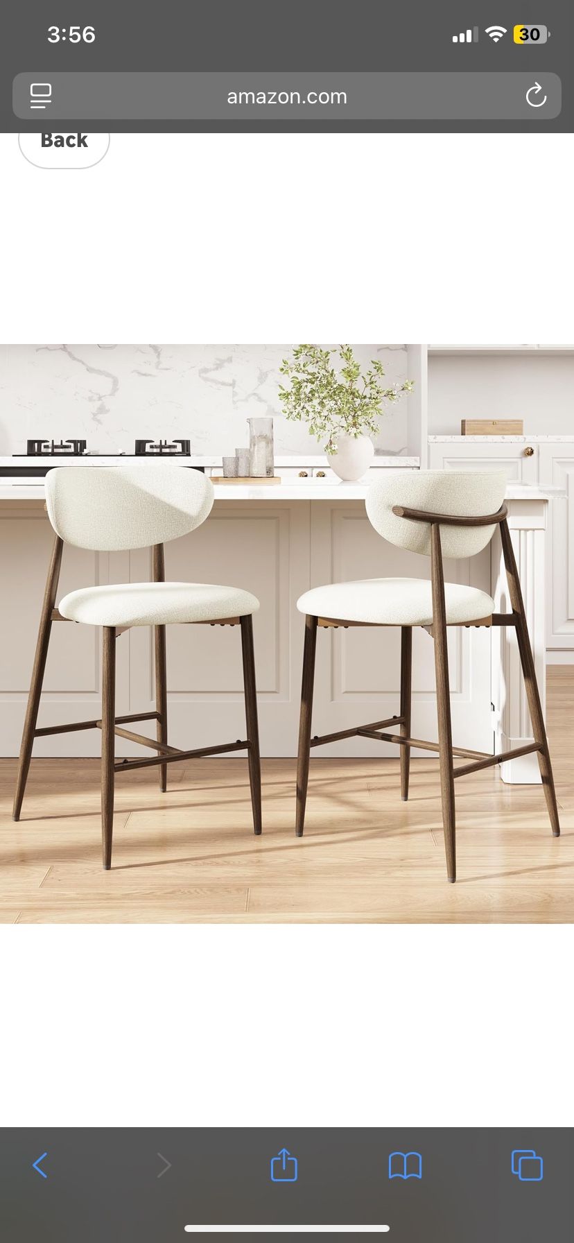 Upholstered Bar Stools Set of 2