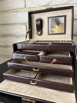 Jewelry Box Organizer with Mirror & Drawers - Brown