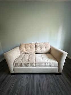 Modern Cream Loveseat Couch / Sofa