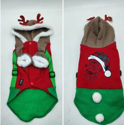 Christmas Puppy Dog Pet Hoodie Sweatshirt Antlers Size M Don't Stop Believing
$8 