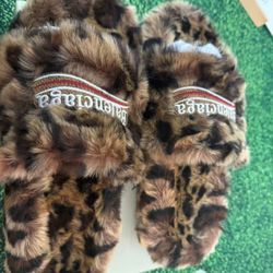 Leopard Balenciaga Slides 
