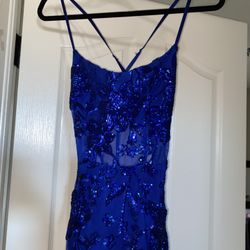 royal blue prom dress (M)