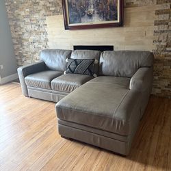 FREE DELIVERY- 2-Piece Leather Sectional Sofa