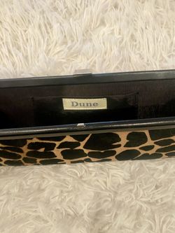 Dune Leopard Print Clutch Purse New Black Tan Designer Handbag