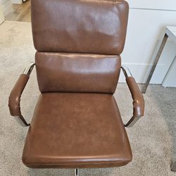 Brown Faux Leather Office Chair