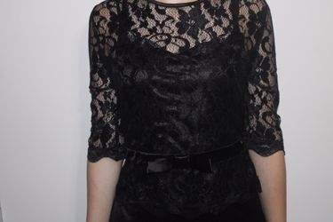 Prom Black Lace Dress - Large
