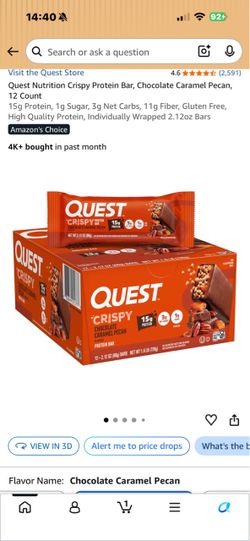 Quest Crispy Protein Bars Chocolate Caramel Pecan 12-Count