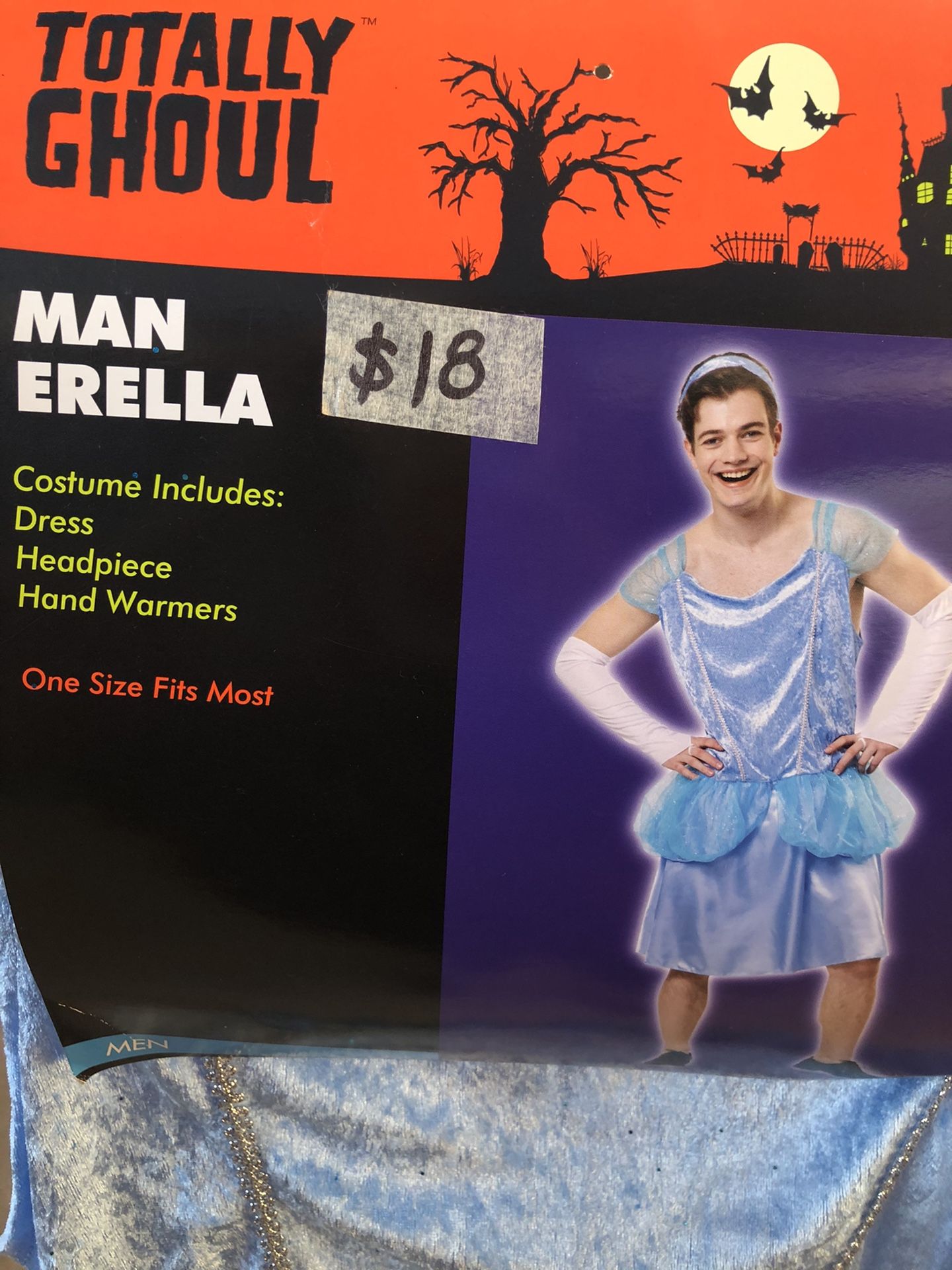 NEW Man-Erella (Cinderella) Halloween Costume size ADULT ONE SIZE