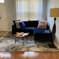 Navy Chaise Sofa