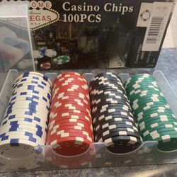 Vegas Style Casino Chips 100 Ct In Plastic Tray