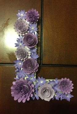 Paper flowers decor letter