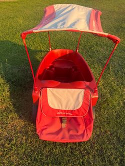 Radio Flyer Kids Canopy Wagon with Rear Storage Caddy