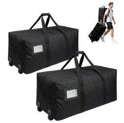 Large Rolling Wheeled Duffel Bag Black