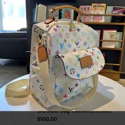 LOUIE VUITTON WHITE MULTI COLOR BACKPACK 