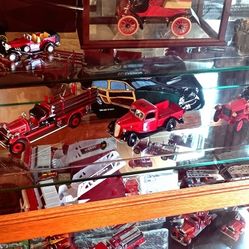 Vintage Diecast Fire Truck & Car Lot - Diecast, Route 66, Signature, COA's Included - 20+ Pcs