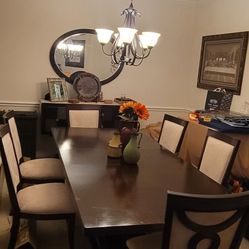 Ashley Furniture Brown Solid Wood Dining Set 