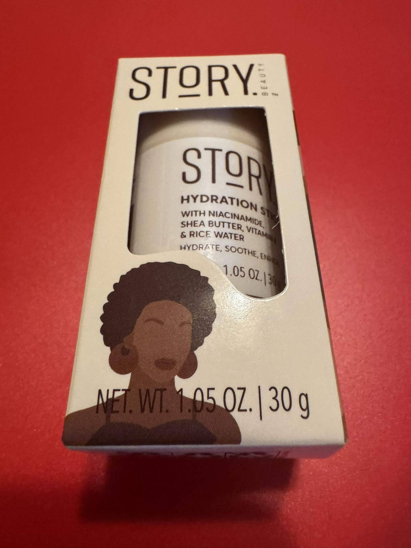 Story beauty Stick HYDRATION STICK WITH NIACINAMIDE, SHEA BUTTER, VITAMIN E & RICE WATER HYDRATE, SOOTHE, ENRICH.