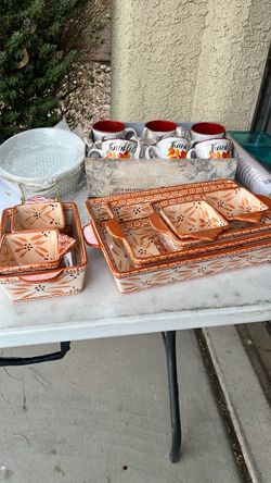Ceramic Bakeware Set with Floral Pattern