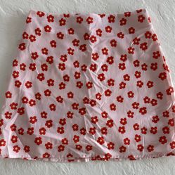 SHEIN Red Floral Mini Skirt