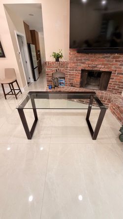 Modern Glass Top Desk / Table – 55” Wide | $60