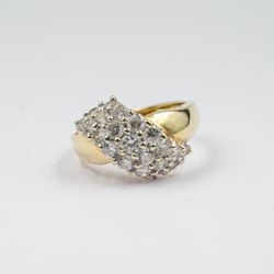 Diamond Studded Criss Cross Ring