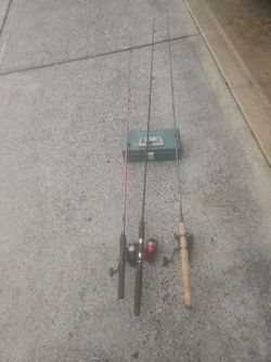 Fishing Trout Tackle Box Plus 3 rod combos