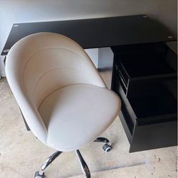 Glass desk and chair