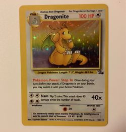 Dragonite Holo Rare Pokémon Fossil *miscut