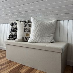 Folding Storage Ottoman Bench 