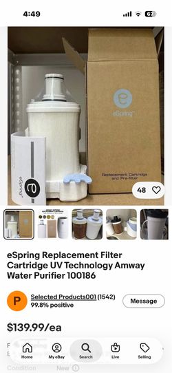 eSpring Replacement Filter Cartridge With Pre-Filter Amway UV 100186