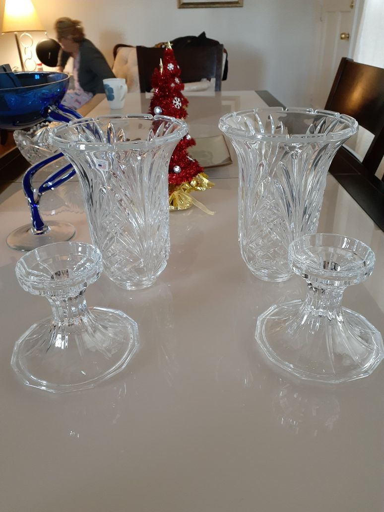 Vintage cristal vase set