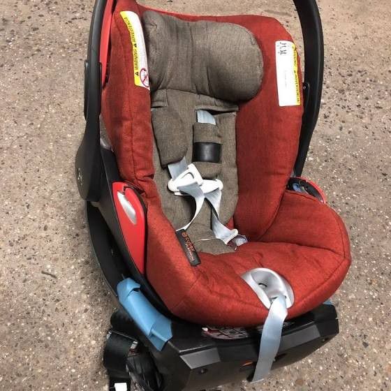 Cybex fire orange baby infant car seat exp 6/2022