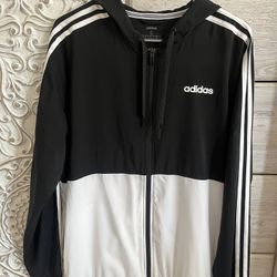 Adidas Small Black and White Windbreaker