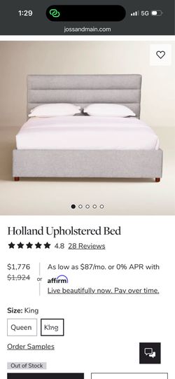 Joss & Main King Size Holland Upholstered Bed