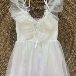 White Mesh Dress