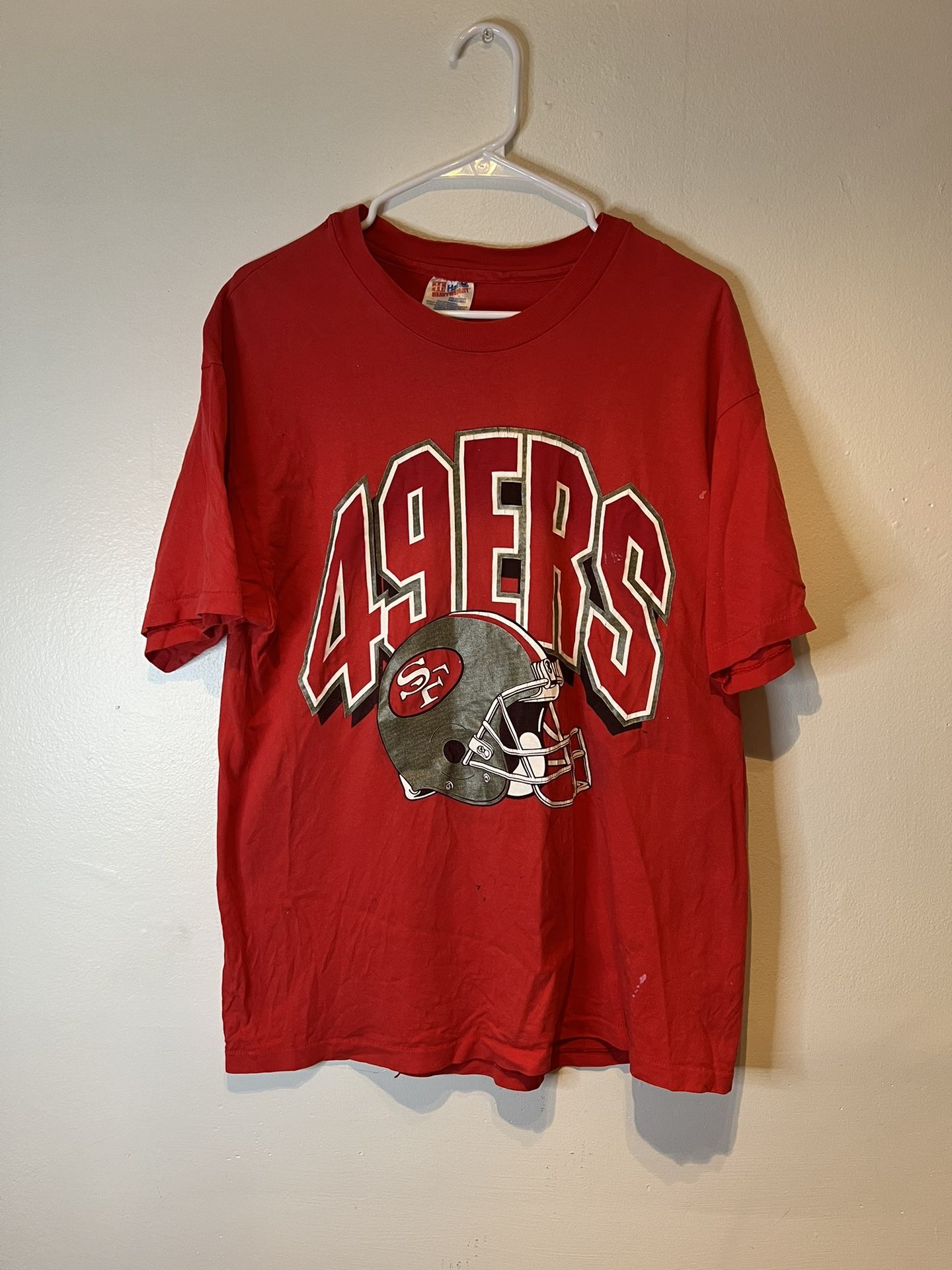 Vtg 90s Men’s 49ers NFL Football Jersey T Shirt Single Stitch Made USA Large