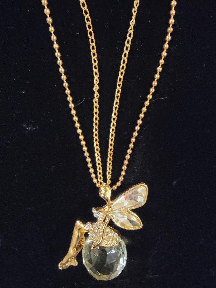IceCrush Cz/14" Crystal Fairy Necklace w/Giftbox