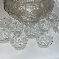 Antique Glass Punch Bowl