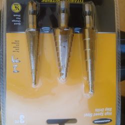 Warrior 3pc High Speed Steel Step Drill Bit