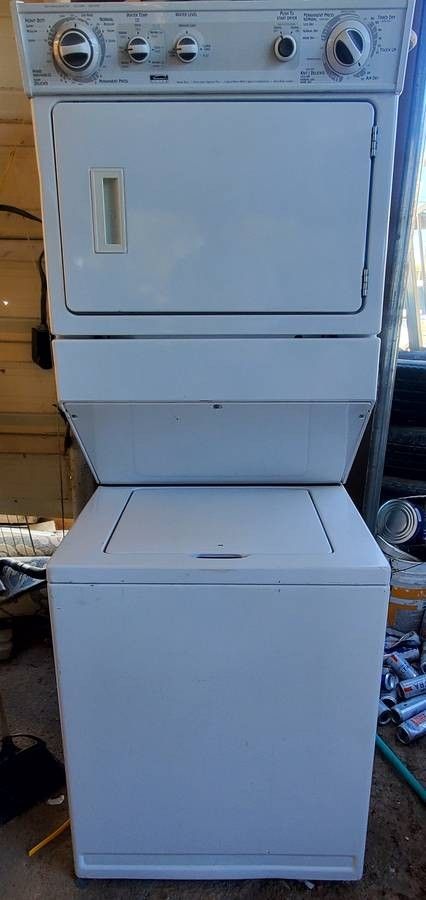 KENMORE STACKABLE UNIT WASHER AND ELECTRIC DRYER, 4 MONTHS WARRANTY, FREE DELIVERY AND INSTALLATION