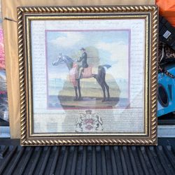 Art   Glass & Framed. Black Horse