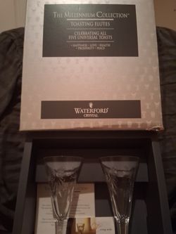 Waterford Crystal Millennium Collection Toasting Flutes – Set of 2 (New in Box)