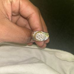 Diamond Ring Gold Plated 