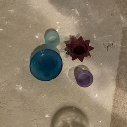Colored glass tea light candle holders