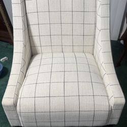 White Chair W Black Thin Stripes 